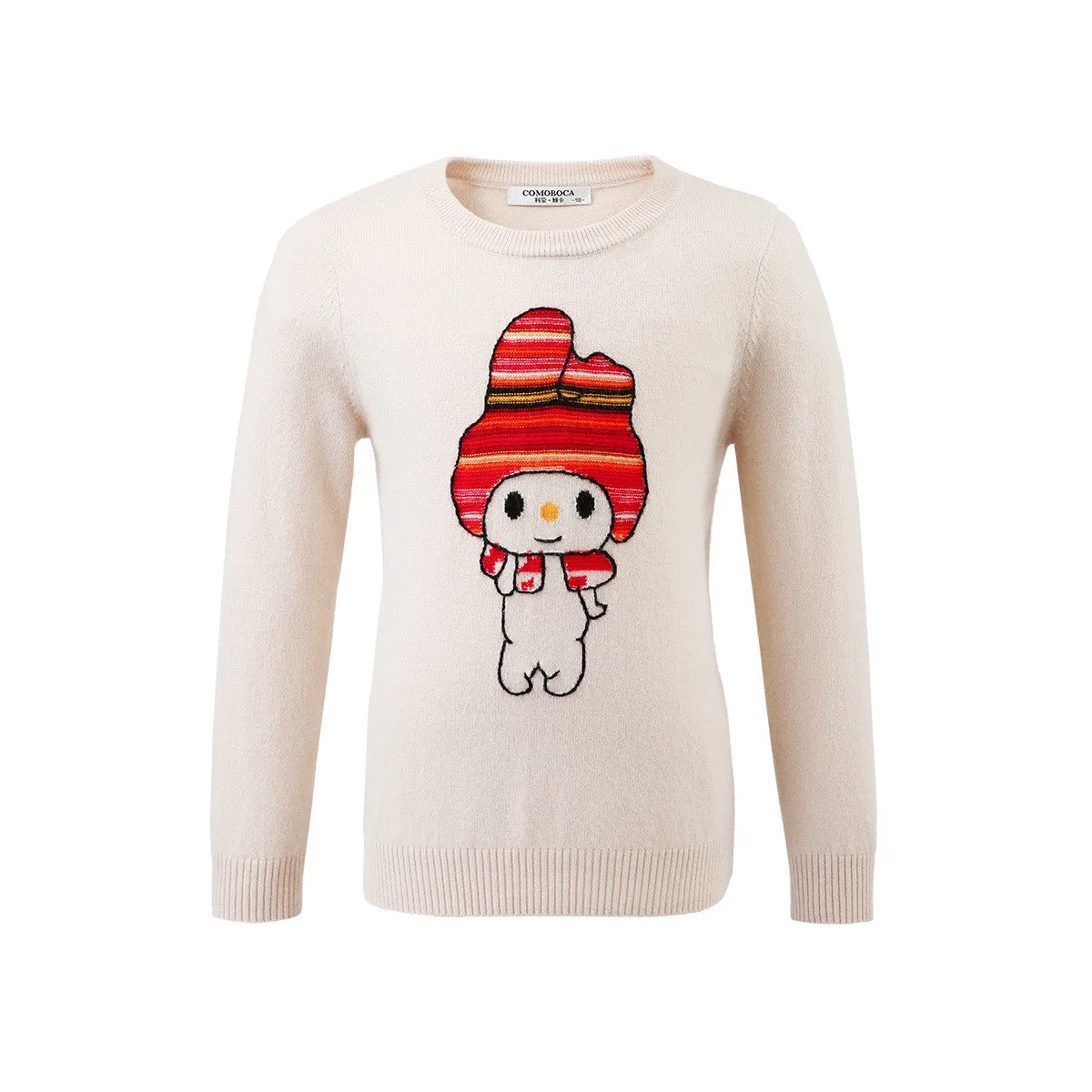 100% Wool Kids Round Neck Cartoon Sweater