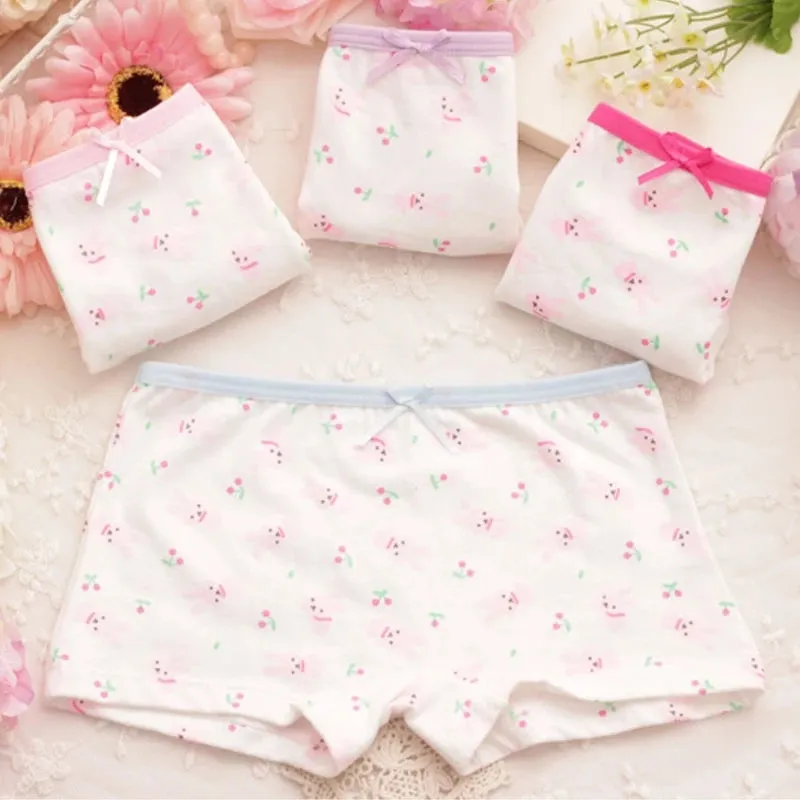 4pcs/lot Cartoon girls briefs Panties 100% Cotton Short Pants Cartoon Panties Girls' Underwear