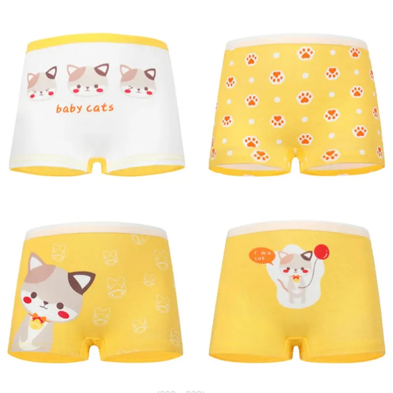 4pcs/lot Cartoon girls briefs Panties 100% Cotton Short Pants Cartoon Panties Girls' Underwear