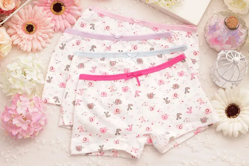 4pcs/lot Cartoon girls briefs Panties 100% Cotton Short Pants Cartoon Panties Girls' Underwear