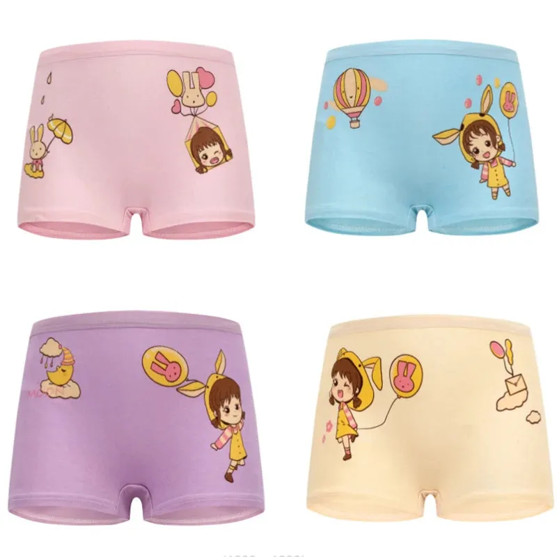 4pcs/lot Cartoon girls briefs Panties 100% Cotton Short Pants Cartoon Panties Girls' Underwear