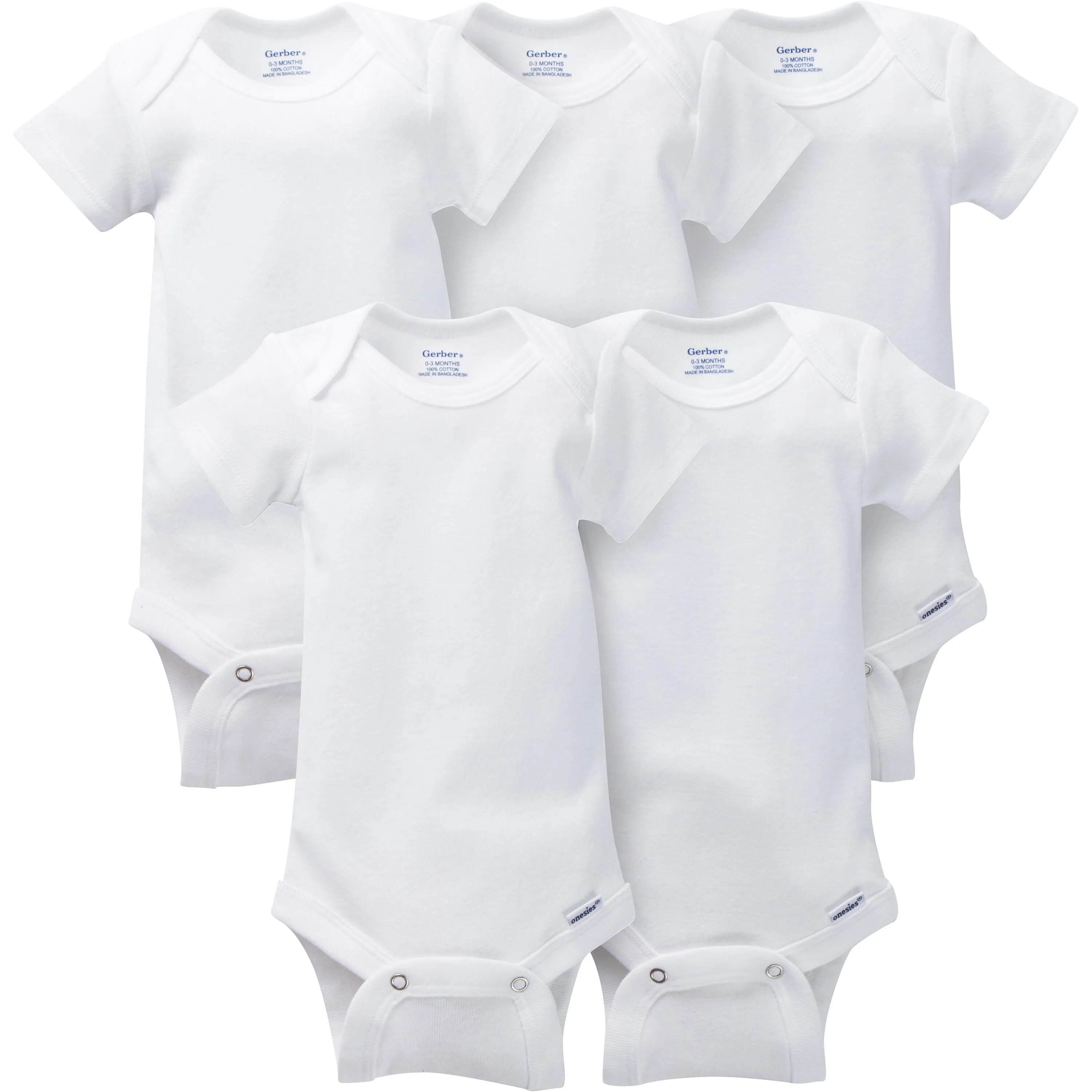 5-Pack Short Sleeve Onesies® Bodysuits