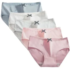 5 Pcs/Lot Cotton Youthful Girl Underwear Solid Panties For Girls Soft High Quality Cotton Briefs Undies