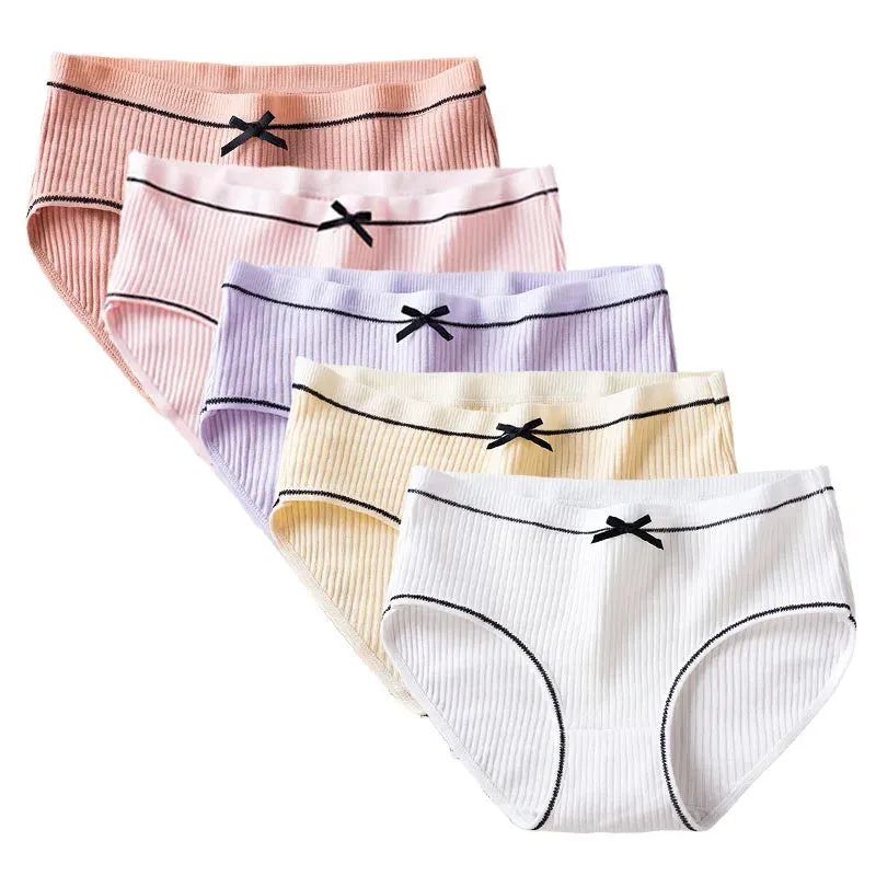 5 Pcs/Lot Cotton Youthful Girl Underwear Solid Panties For Girls Soft High Quality Cotton Briefs Undies