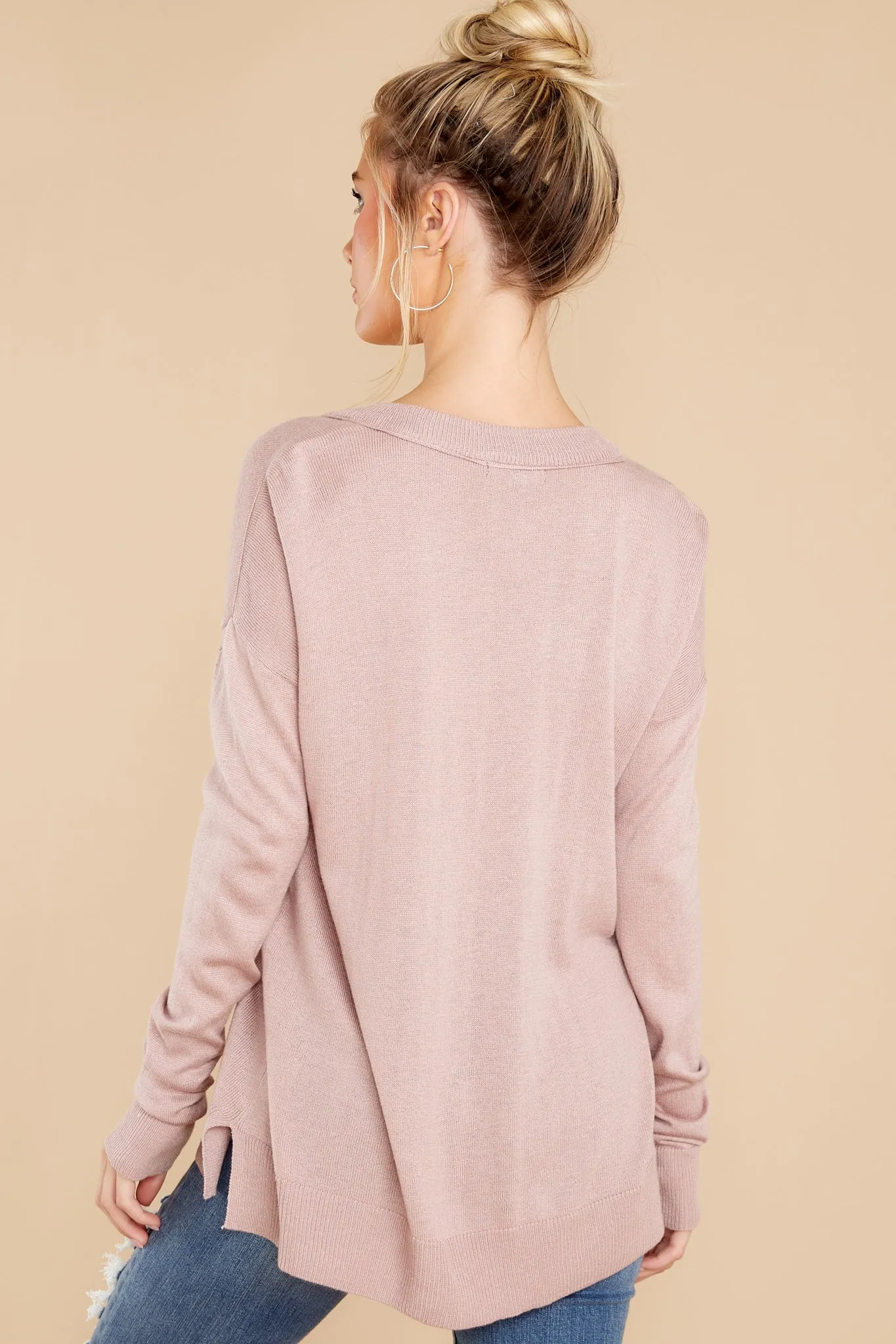 A Touch Away Mauve Sweater