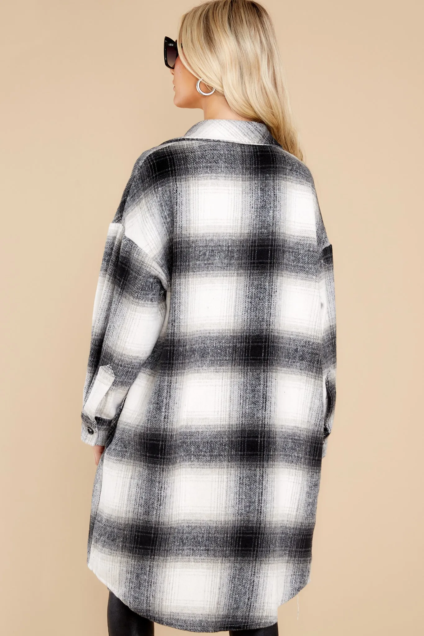 Always Dreaming Black Plaid Shacket