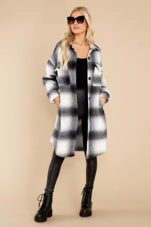 Always Dreaming Black Plaid Shacket