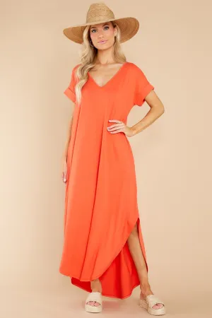 Always The Same Thing Coral Maxi Dress