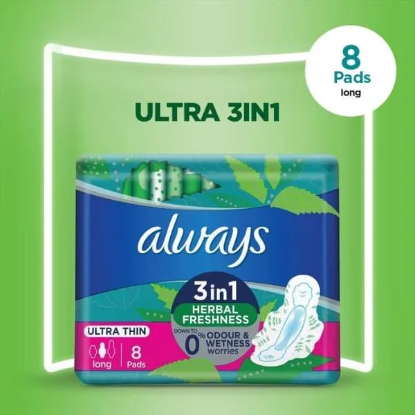 ALWAYS ULTRA THIN LONG 8 PADS