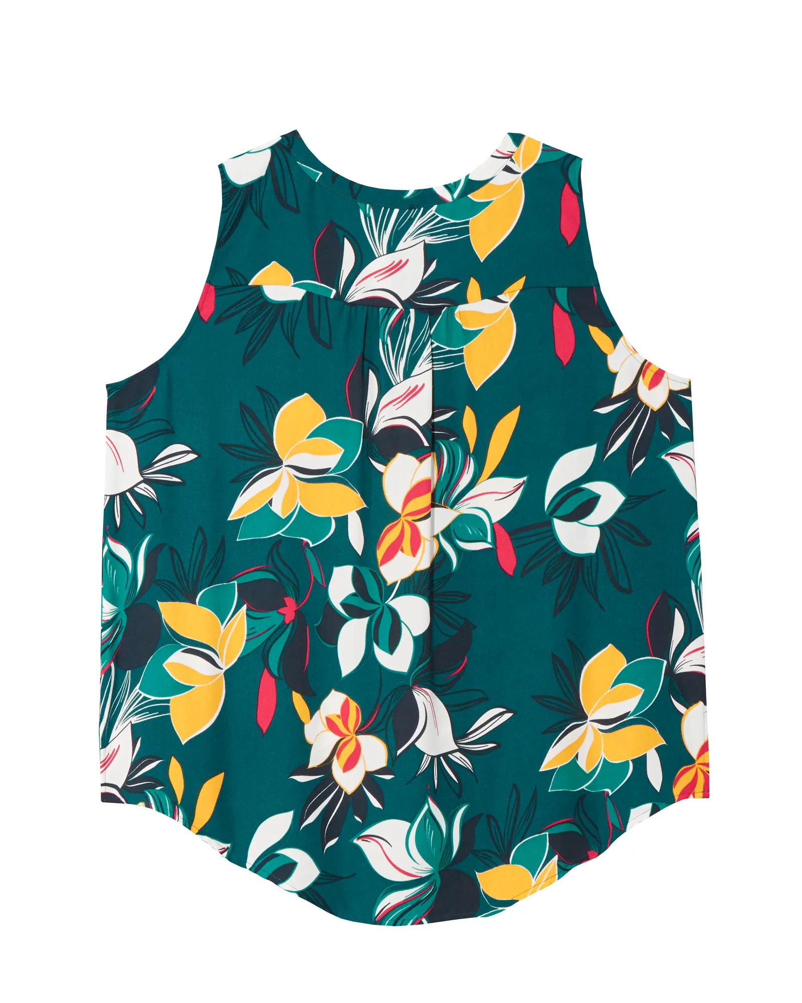 Alysson Shirred Sleeveless Blouse | Teal / Navy