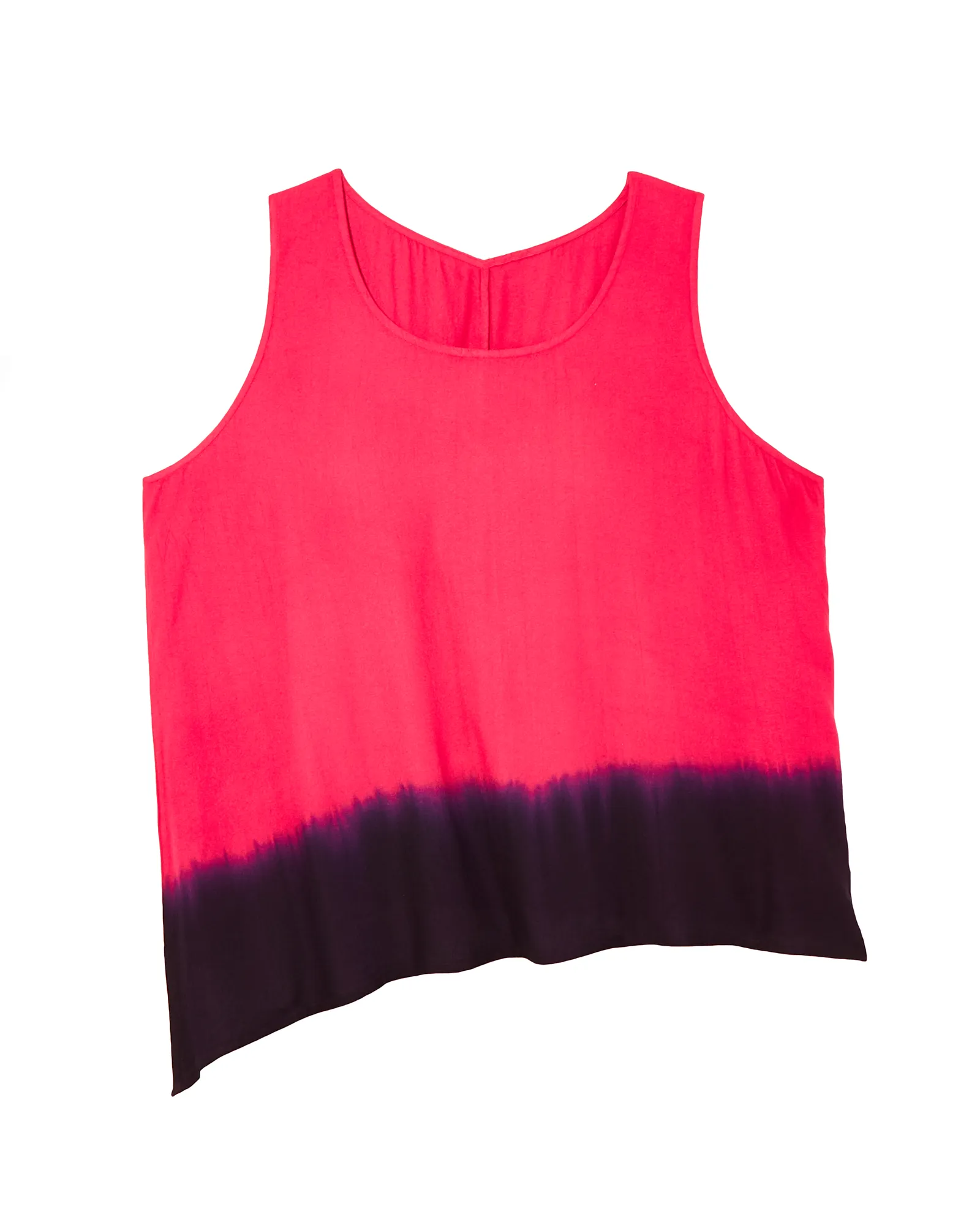 Angie Asymmetric Ombre Top | Magenta / Black