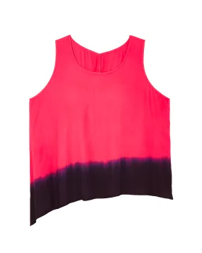 Angie Asymmetric Ombre Top | Magenta / Black