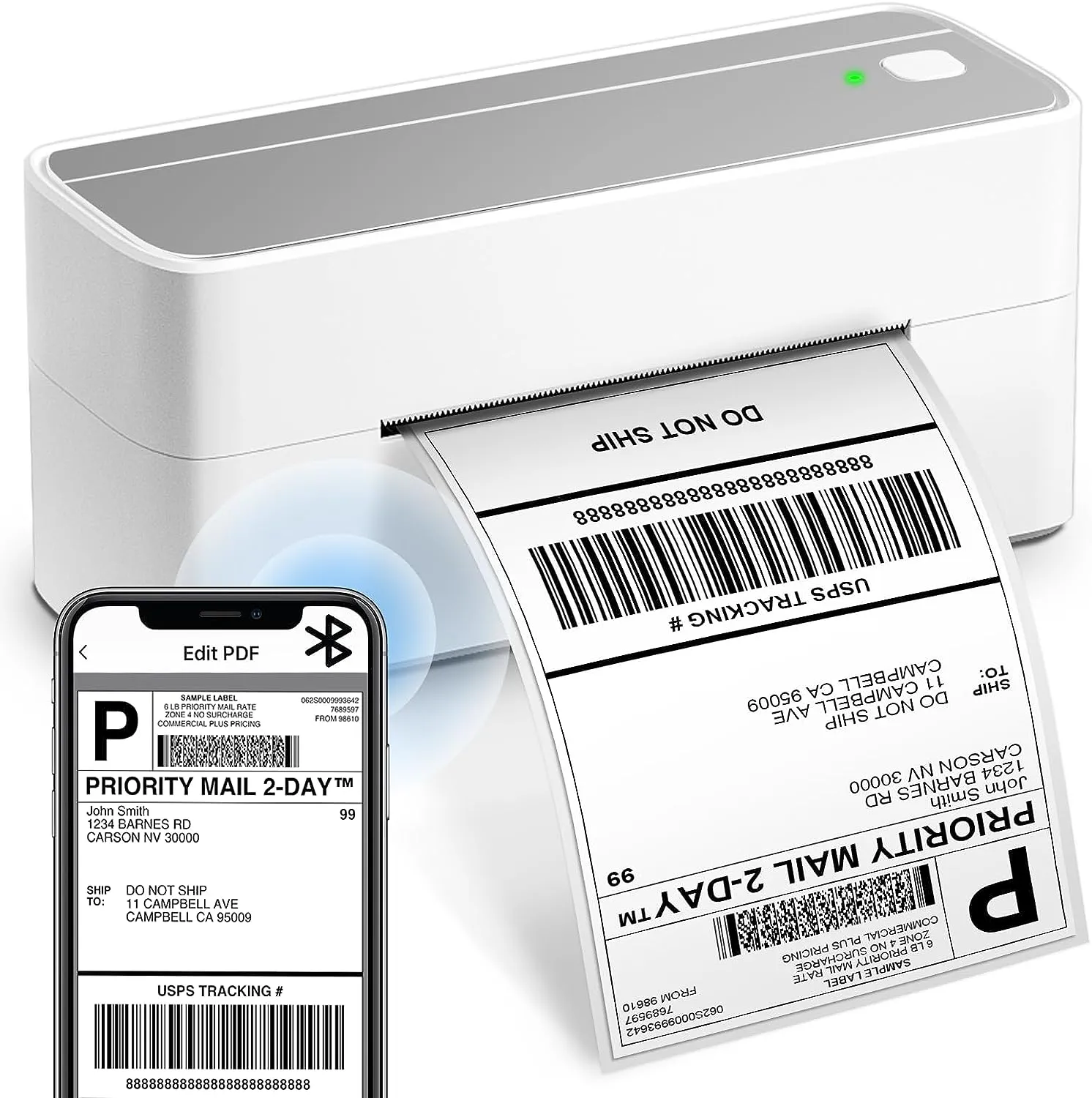 ASprink Bluetooth Thermal Shipping Label Printer - 241BT Label Printer for Shipping Packages - 4x6 Thermal Shipping Label Printer Wireless Label Makers