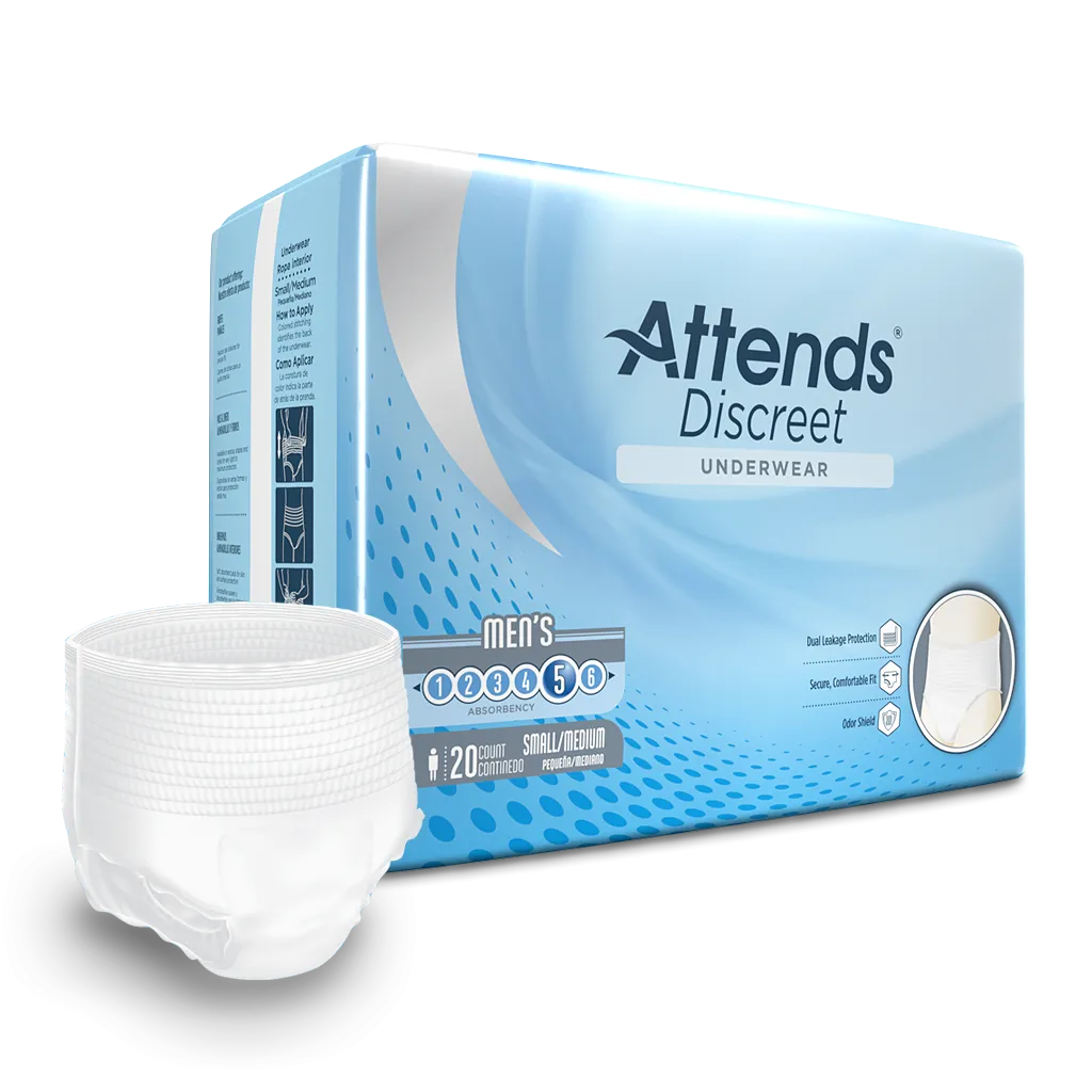 Attends Discreet Men's Disposable Incontinence Bladder Leak Underwear