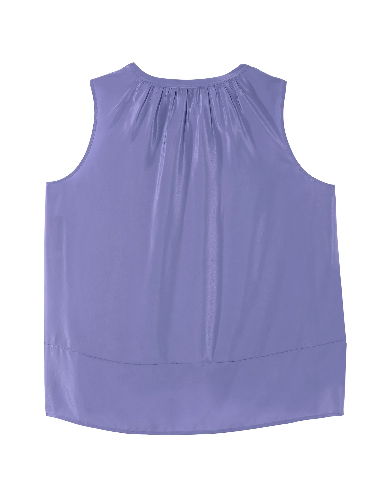 Ava Sleeveless Shirred Split Neck Tank | Lilac