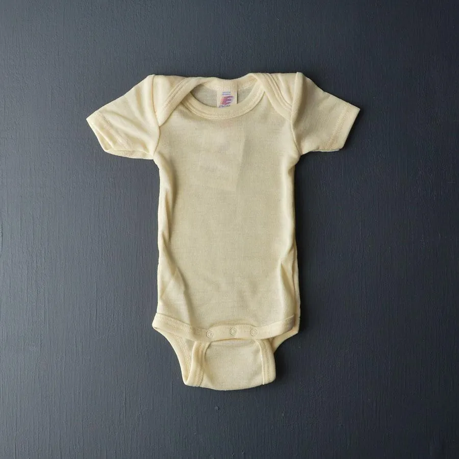 Baby Body Short Sleeve in Merino/Silk - Natural (12-24m)