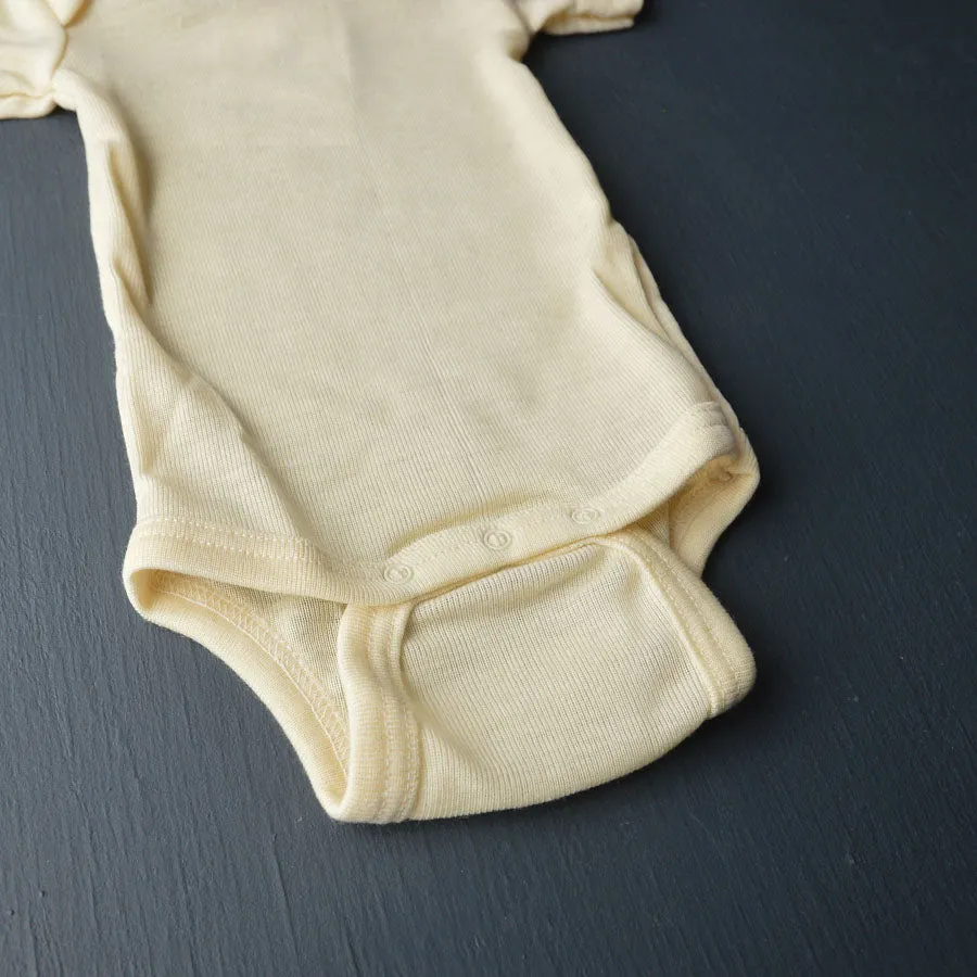 Baby Body Short Sleeve in Merino/Silk - Natural (12-24m)