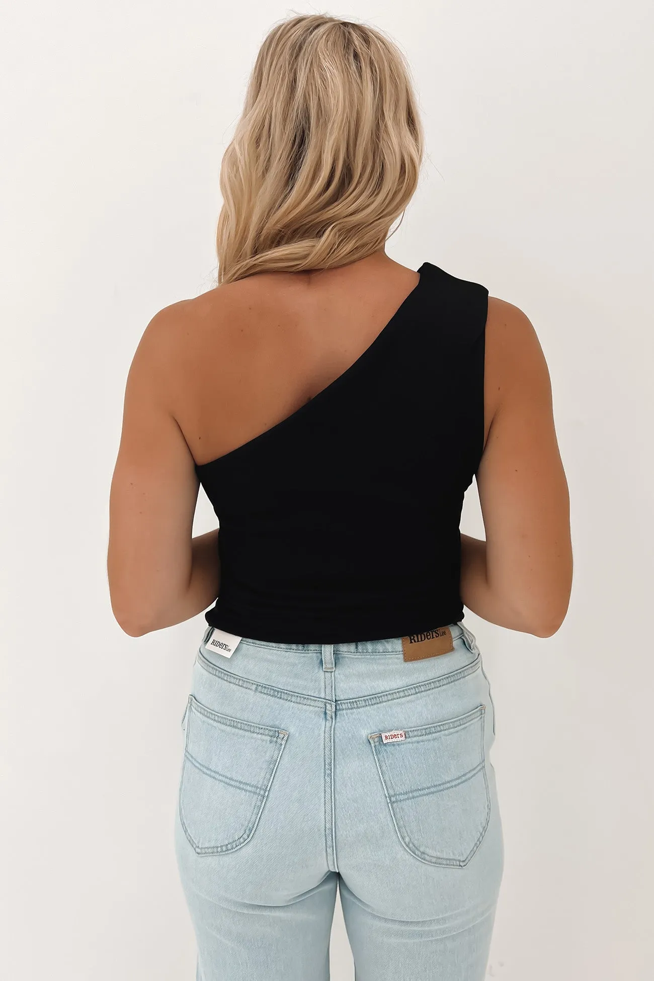 Bec One Shoulder Top Black