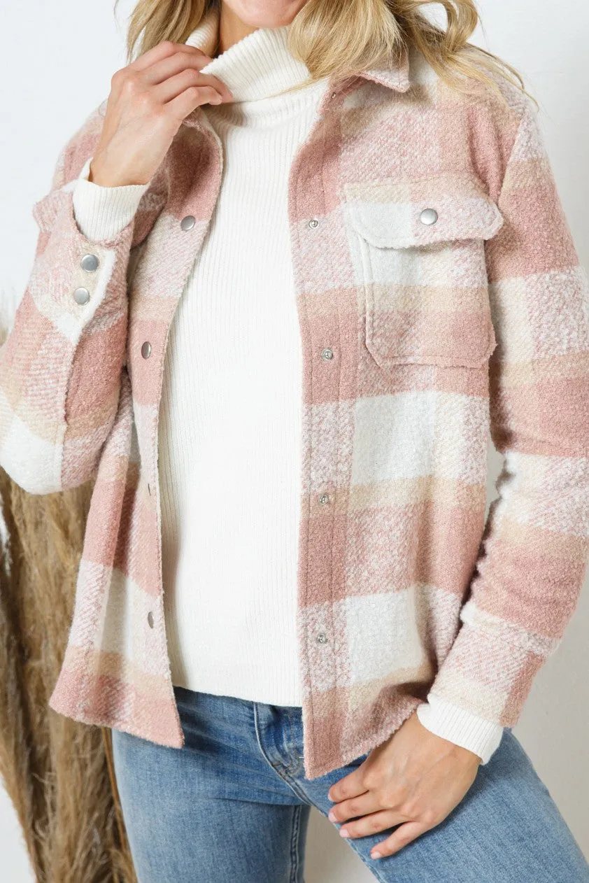 Bella Boucle Plaid Shirt Jacket