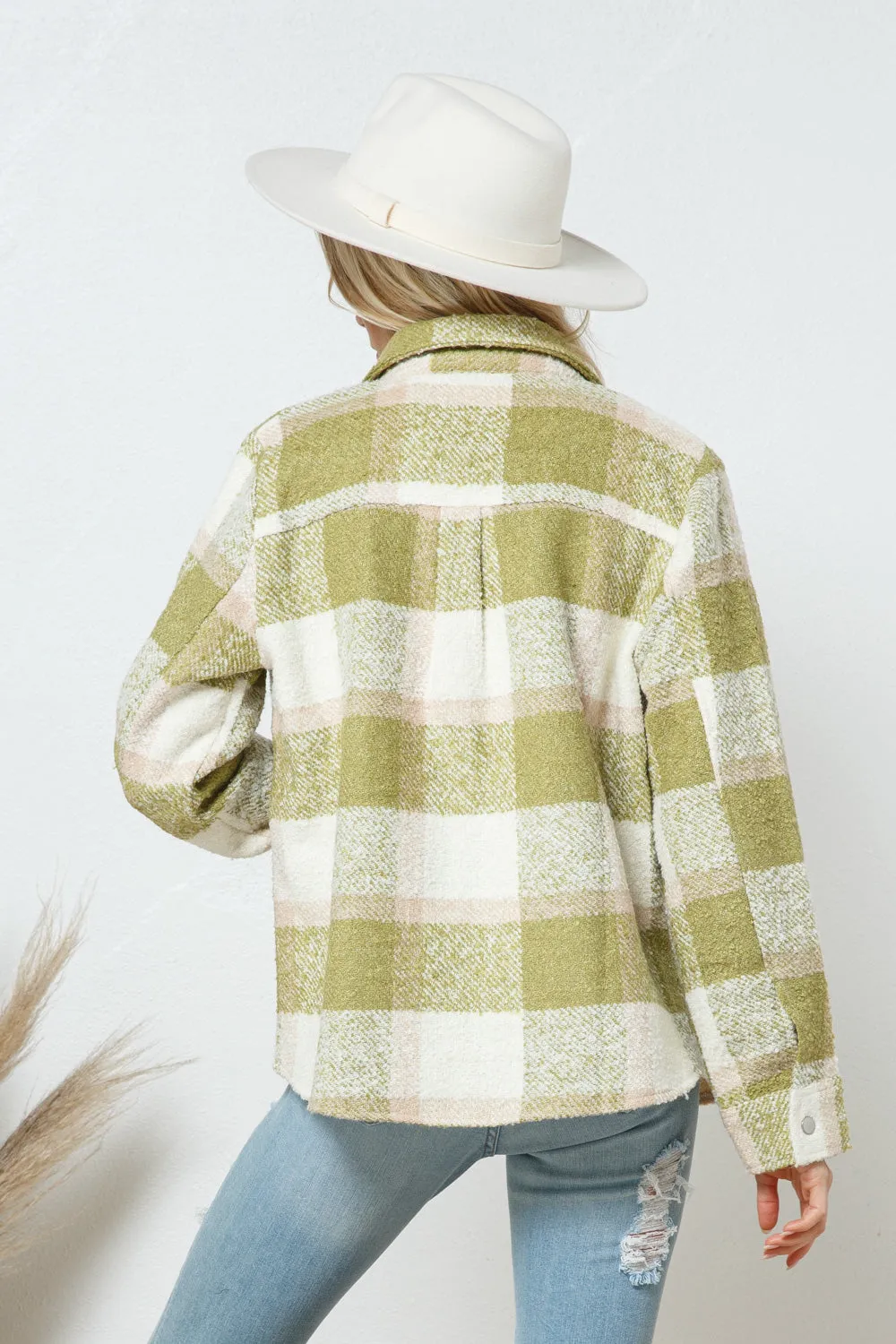 Bella Boucle Plaid Shirt Jacket