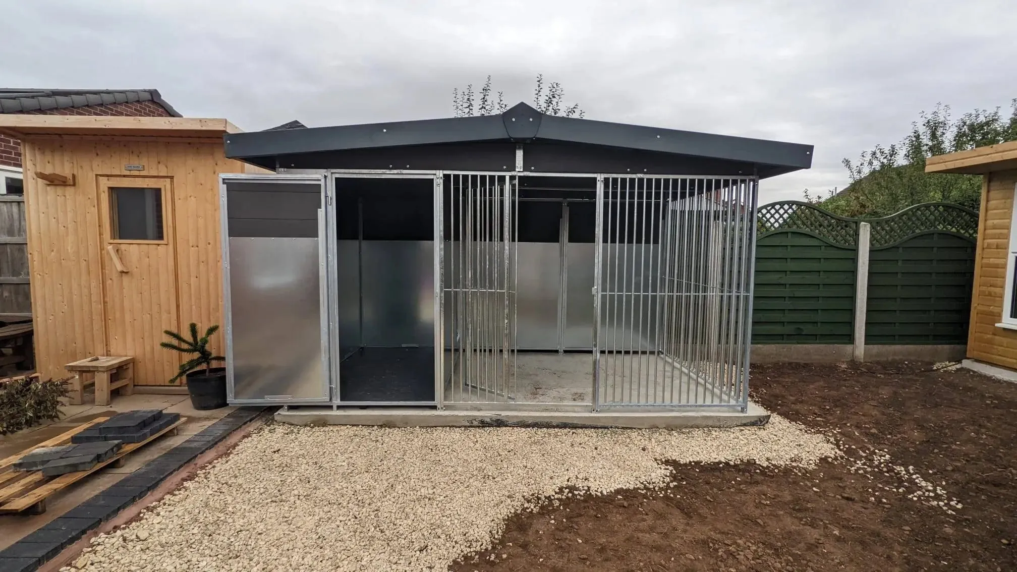 Benchmark Dog Kennel with Apex Roof - Single 14 x 6.5ft, Eco Thermal Range