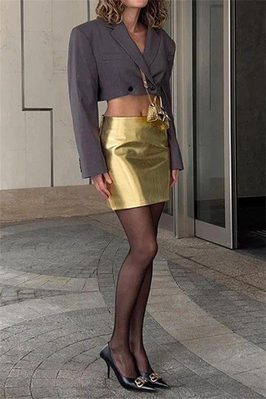 BEST SELLER!! Gold Metallic Skirt