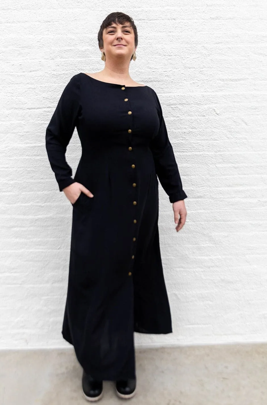 Bhodie Dress in Black Challis