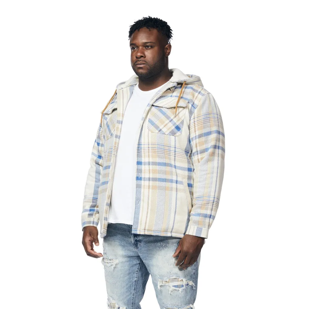 Big and Tall Plaid Flannel Shacket - Biscotti