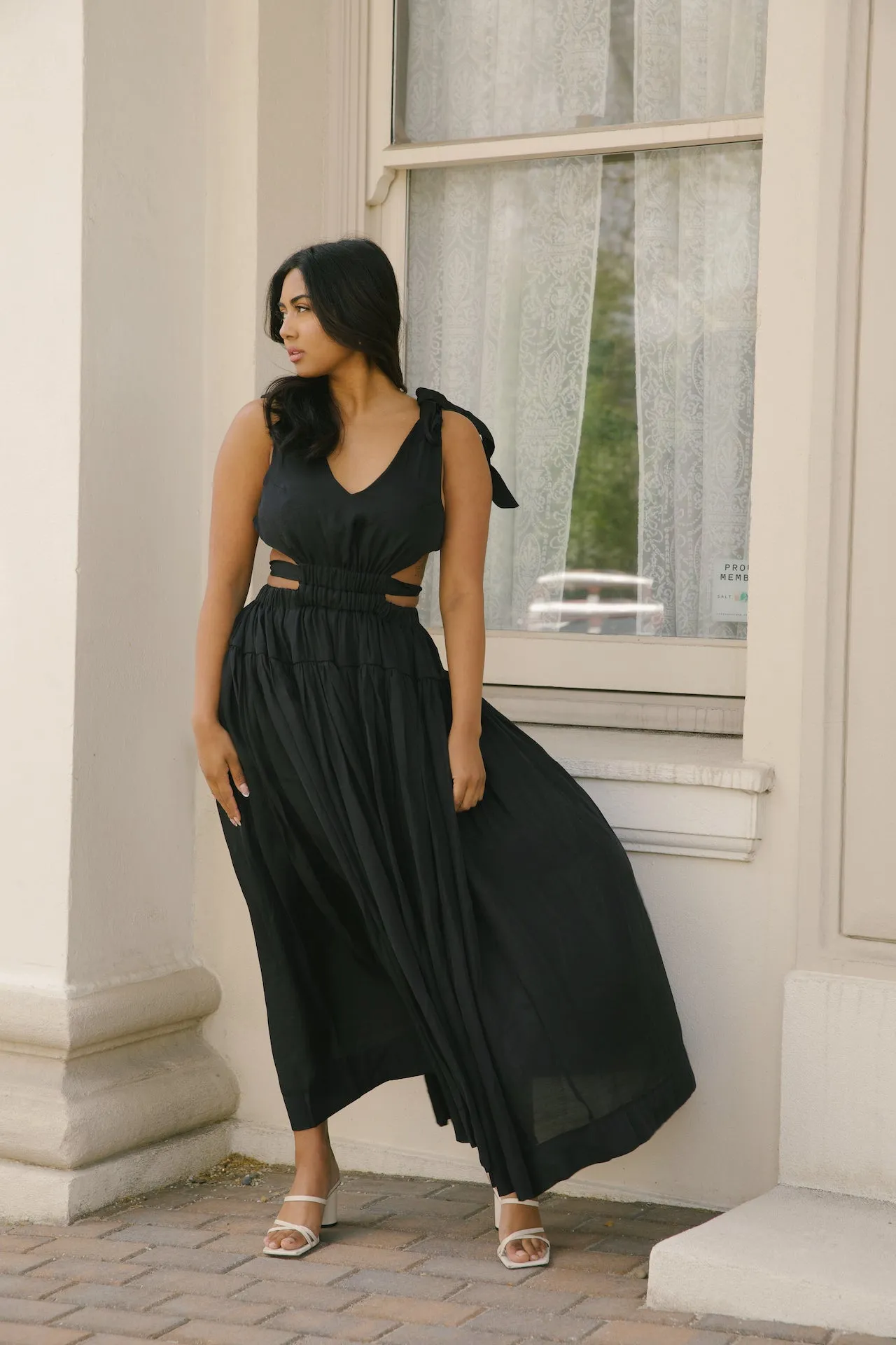 Black Cut Out Maxi Dress