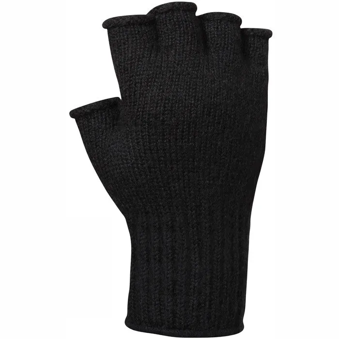 Black - Genuine GI Fingerless Gloves - Wool Nylon USA Made