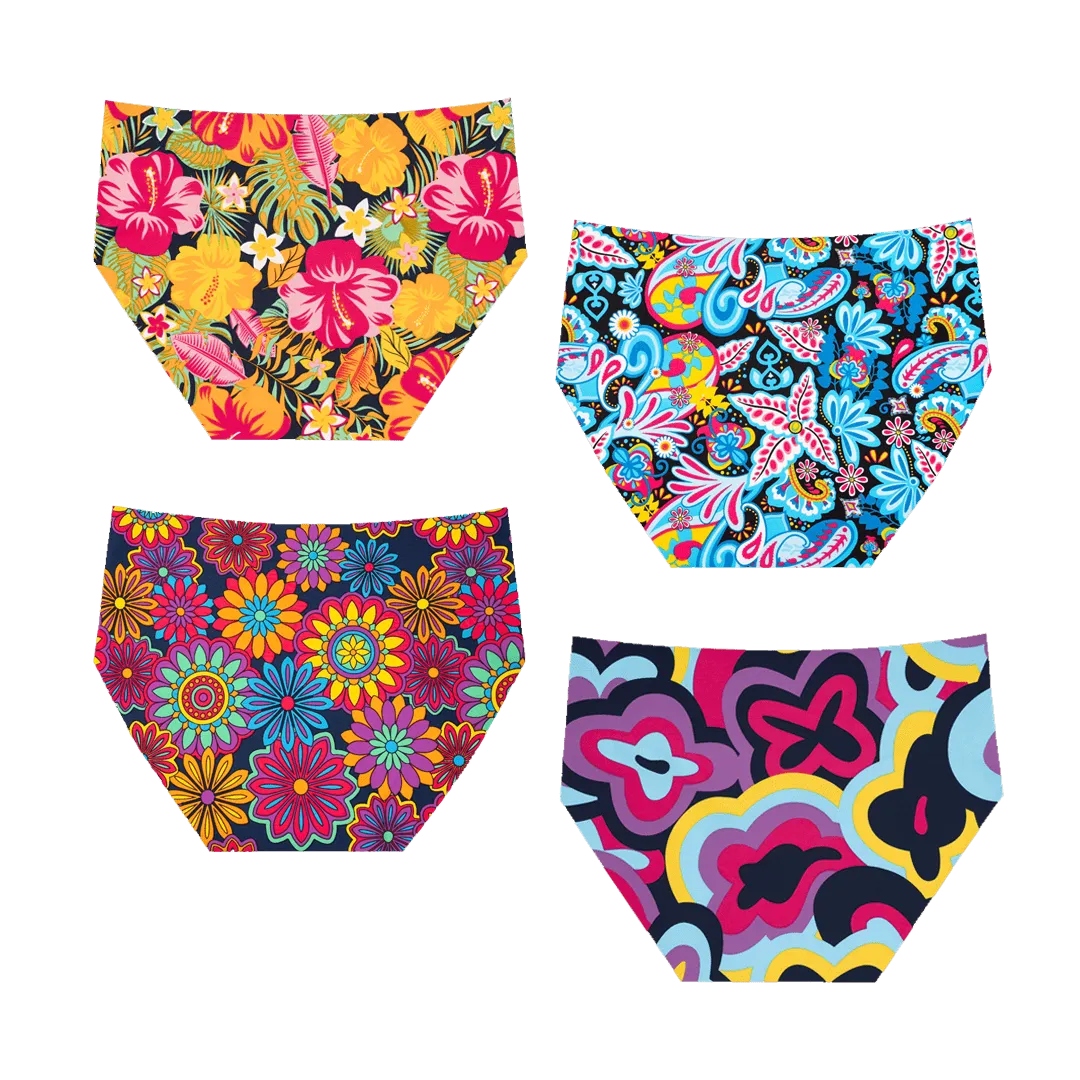 Blooming Bundle - Ladies Seamless Full Briefs 4 Pack Bundle