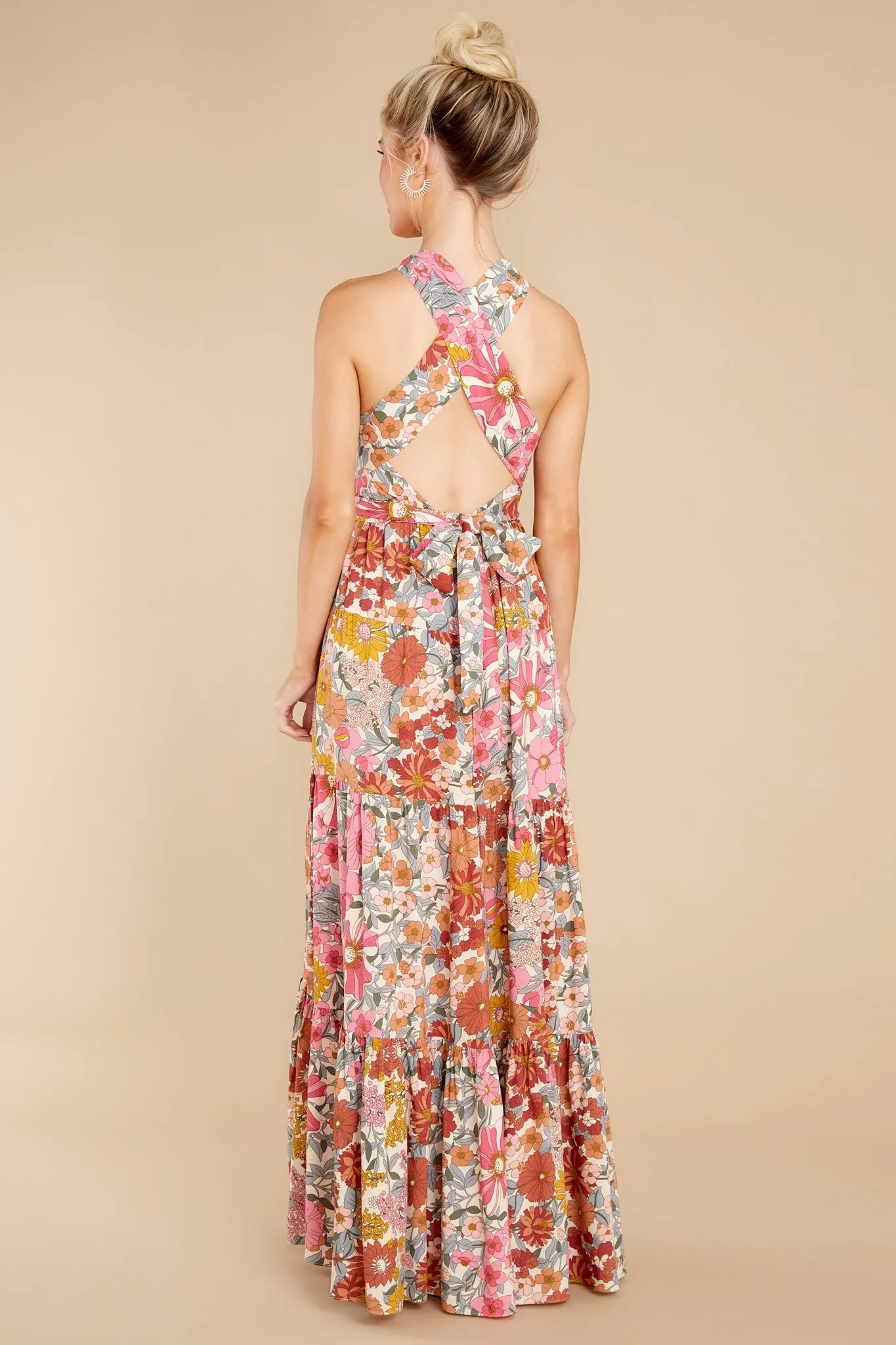 Blossom And Bloom Pink Floral Print Maxi Dress