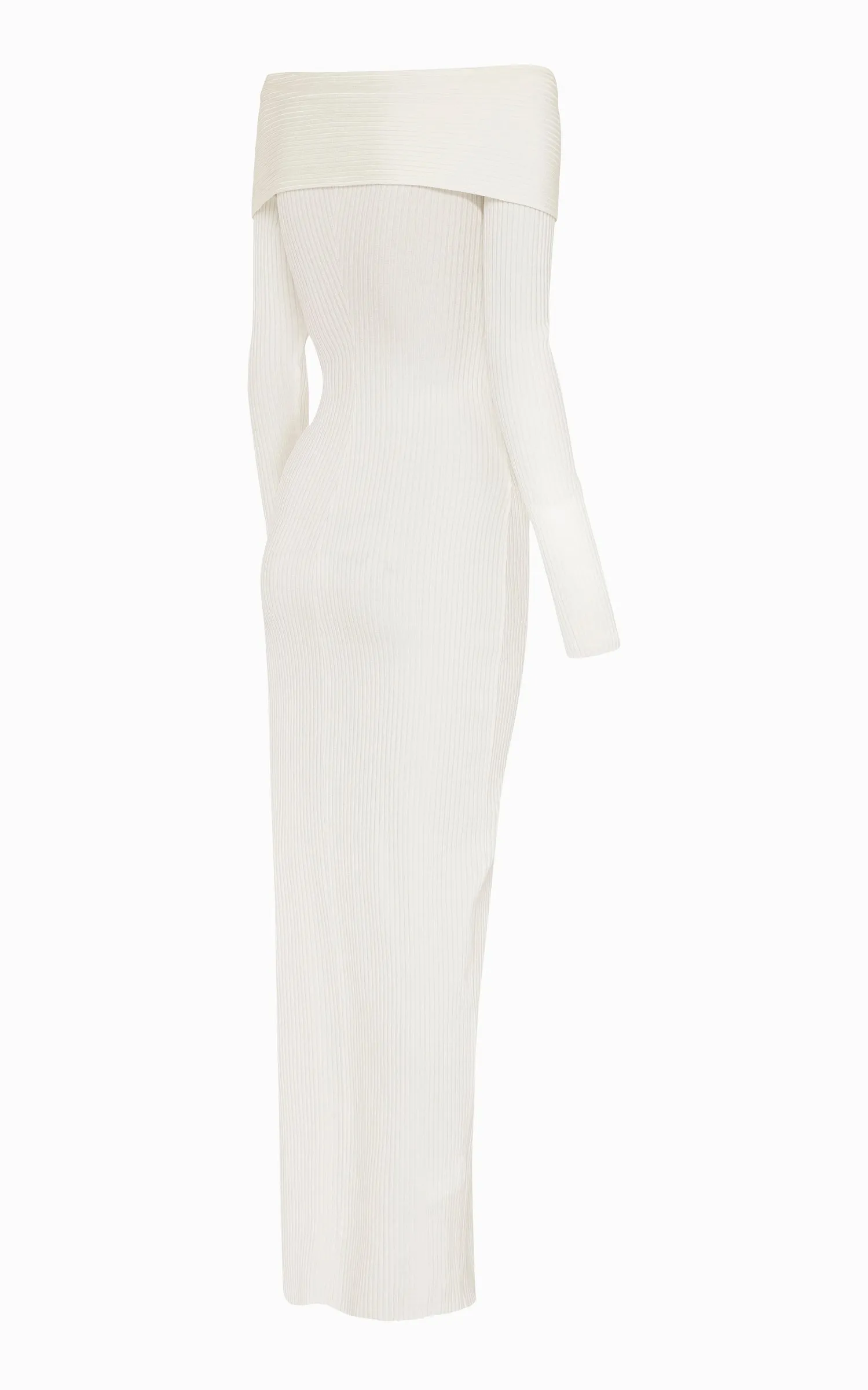 Boa Wrapped Rib Dress | Ivory