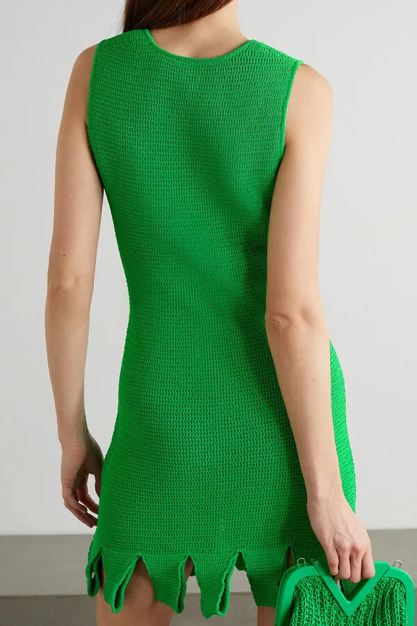 Bottega Veneta Racked Mesh Dress Parakeet (For Hire)