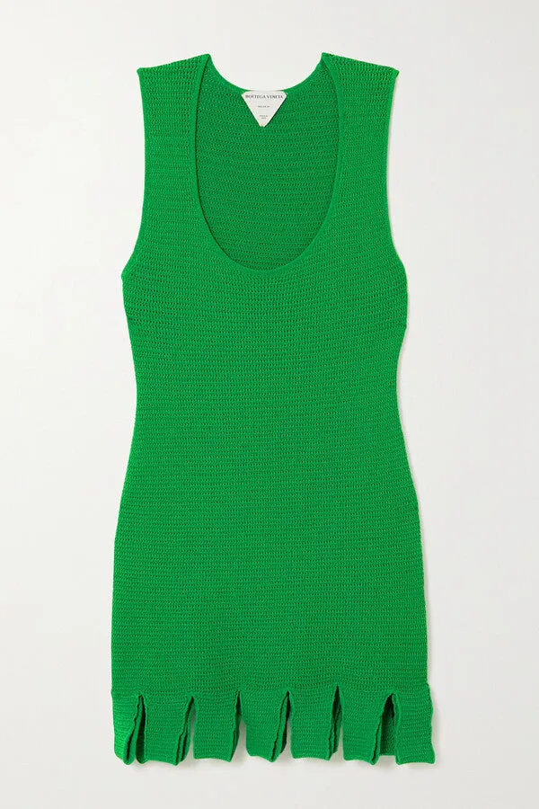 Bottega Veneta Racked Mesh Dress Parakeet (For Hire)