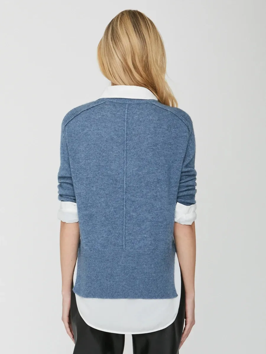 Brochu Walker - Alum V-Neck Layered Looker Sweater in Jean Melange