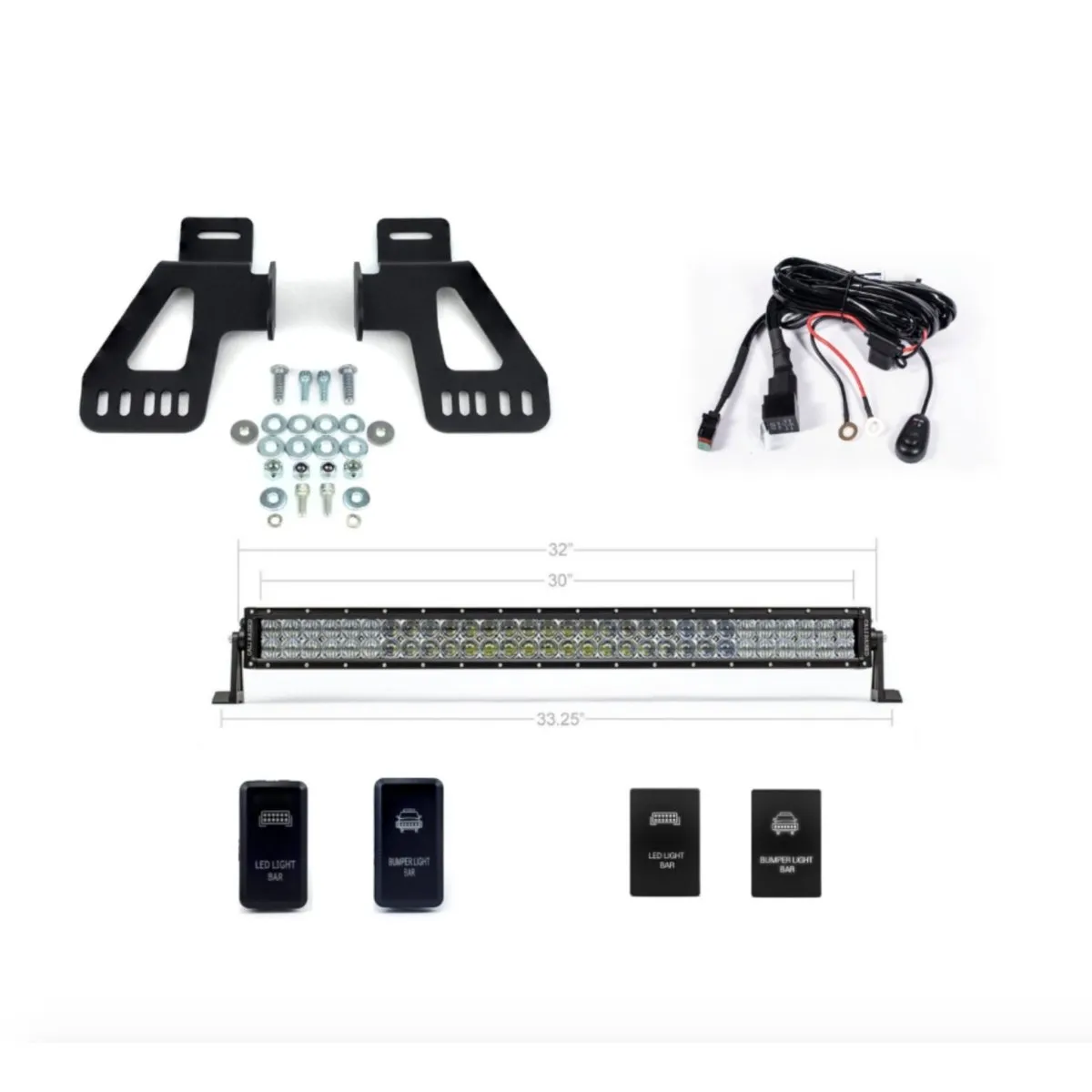 Cali Raised 32" Upper Grille Hidden LED Light Bar Kit for Tacoma (2016-2023)