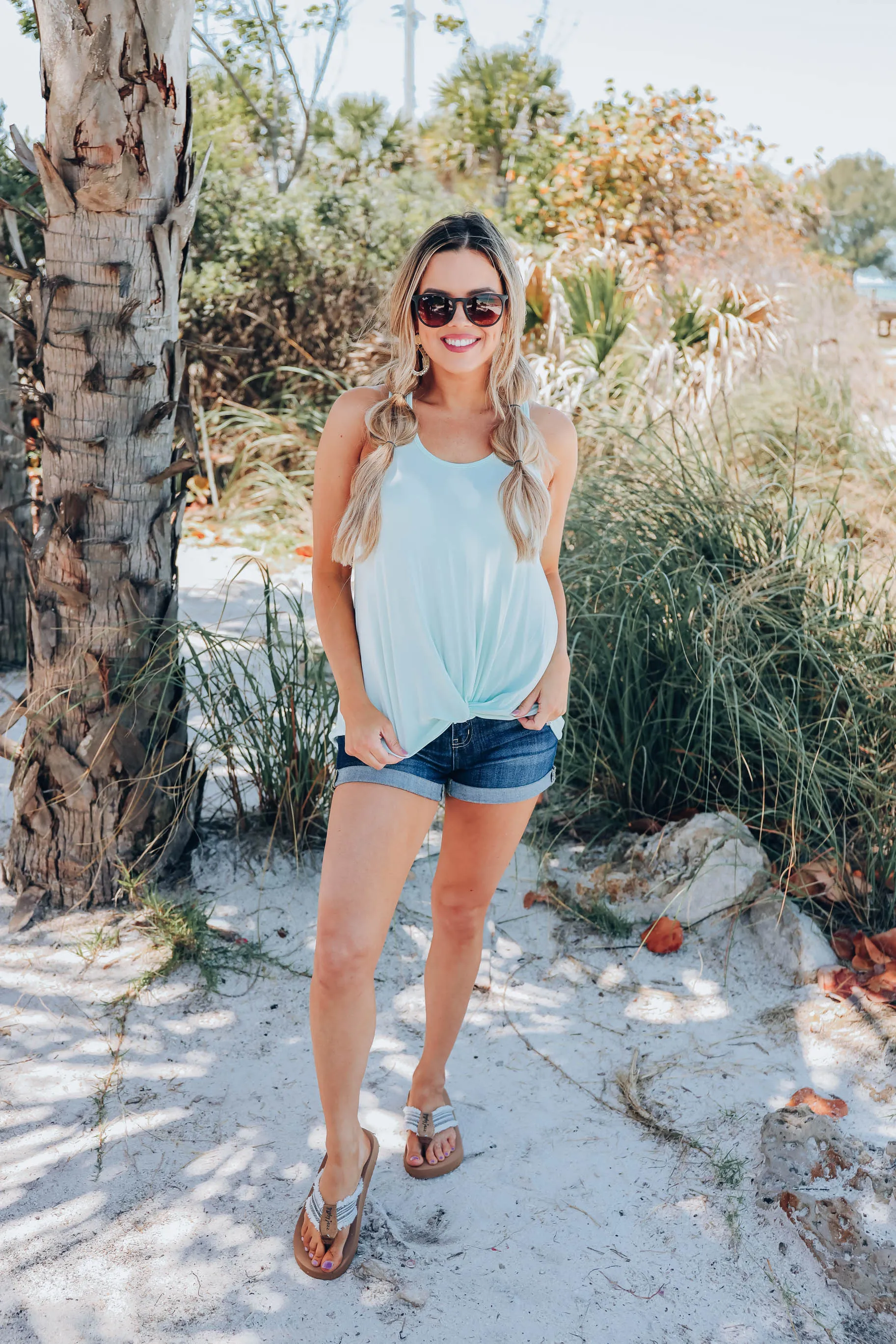 Caramela Knotted Tank - Mint