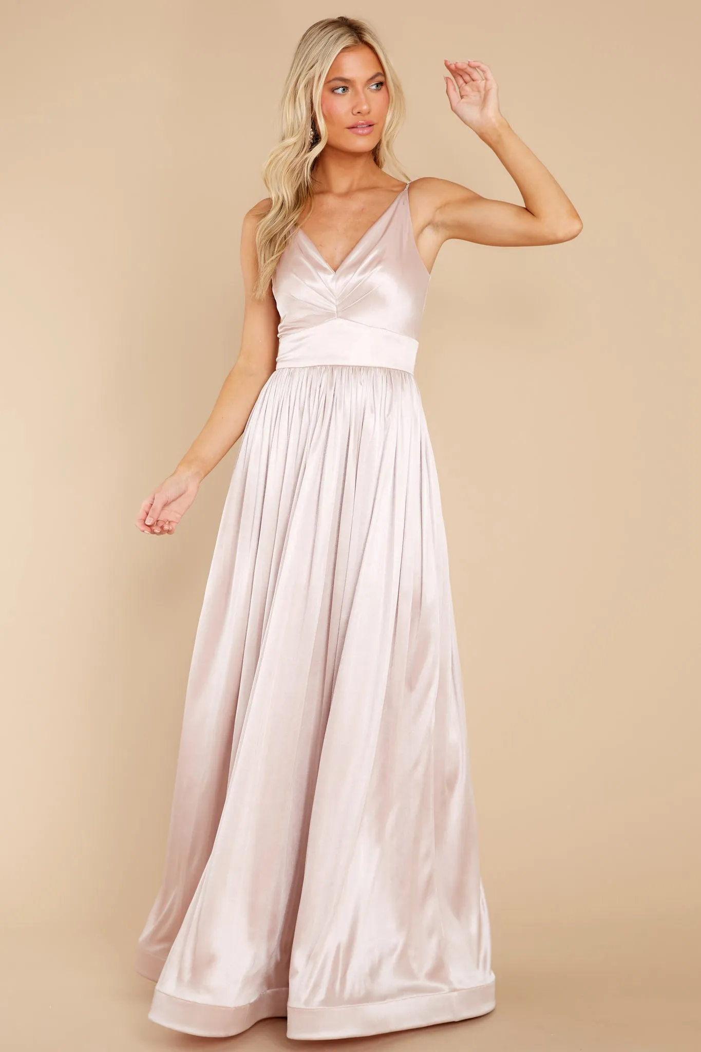 Catch The Wind Champagne Maxi Dress