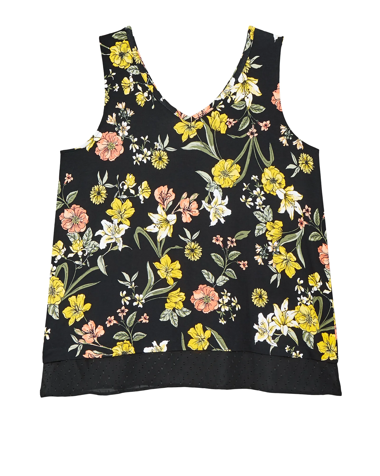 Christine Clip Dot Tank Top | Black / Yellow