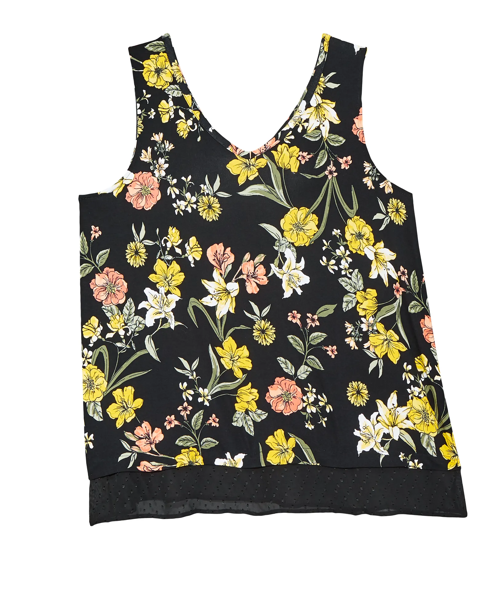 Christine Clip Dot Tank Top | Black / Yellow