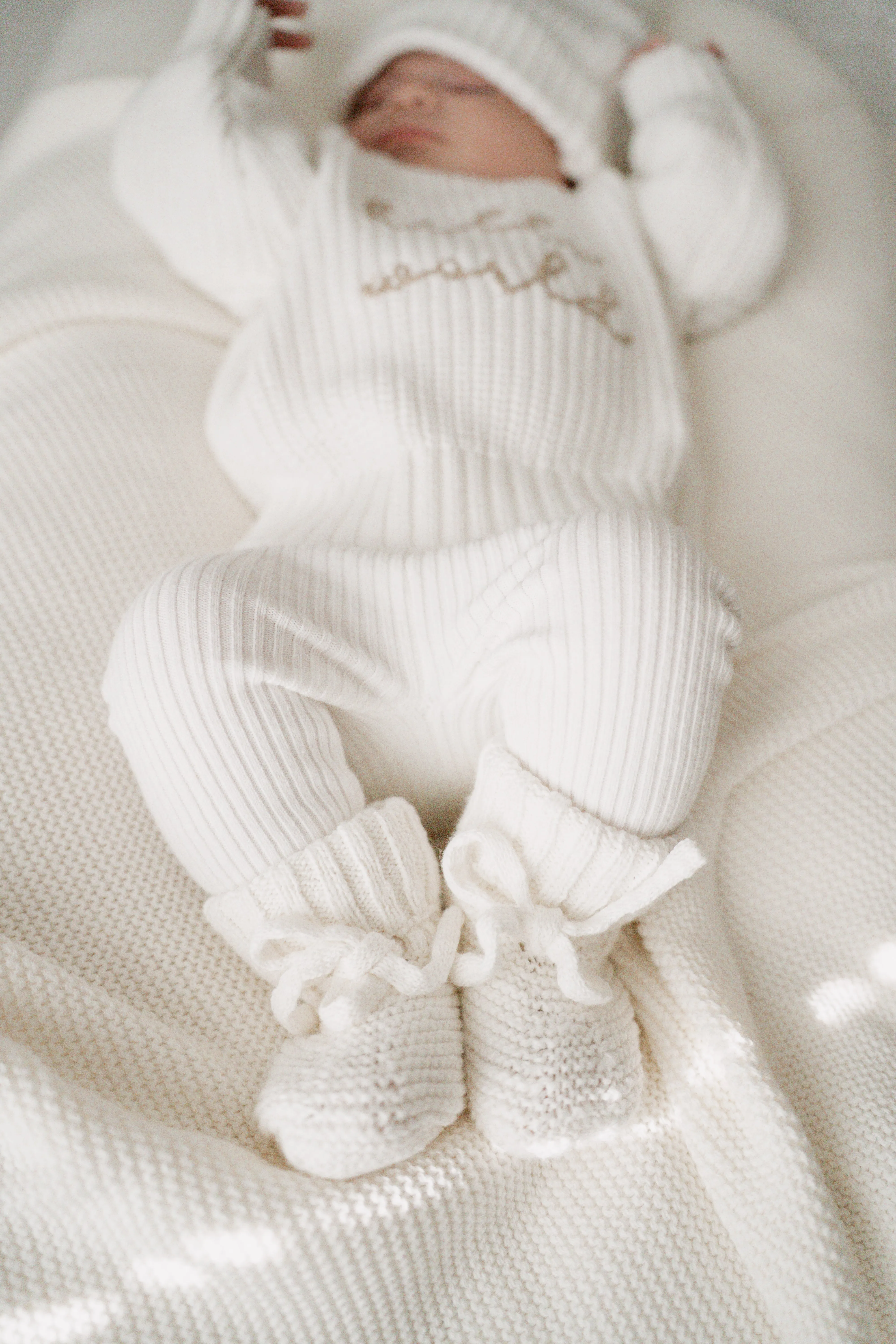 Chunky Knit Booties - Newborn-6M - Cloud