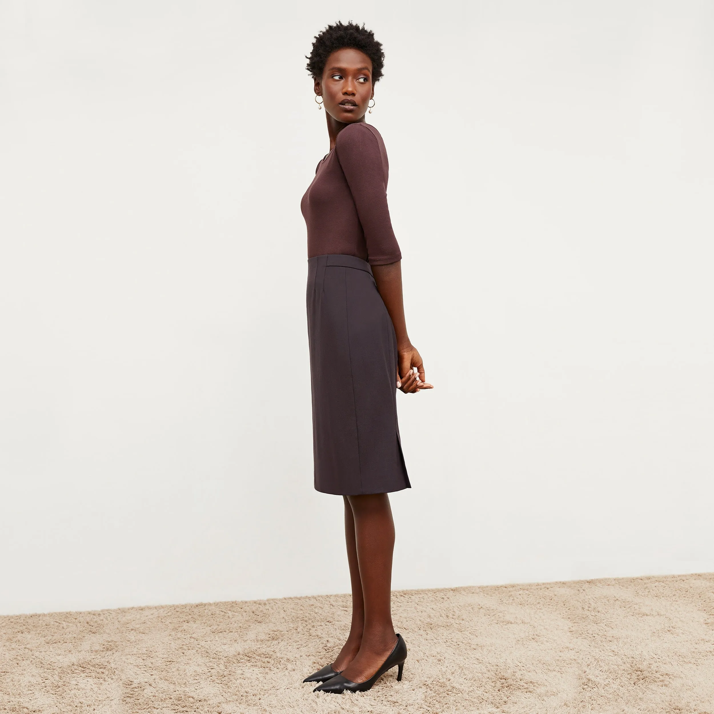 Cobble Hill Skirt - Washable Wool Twill :: Haze