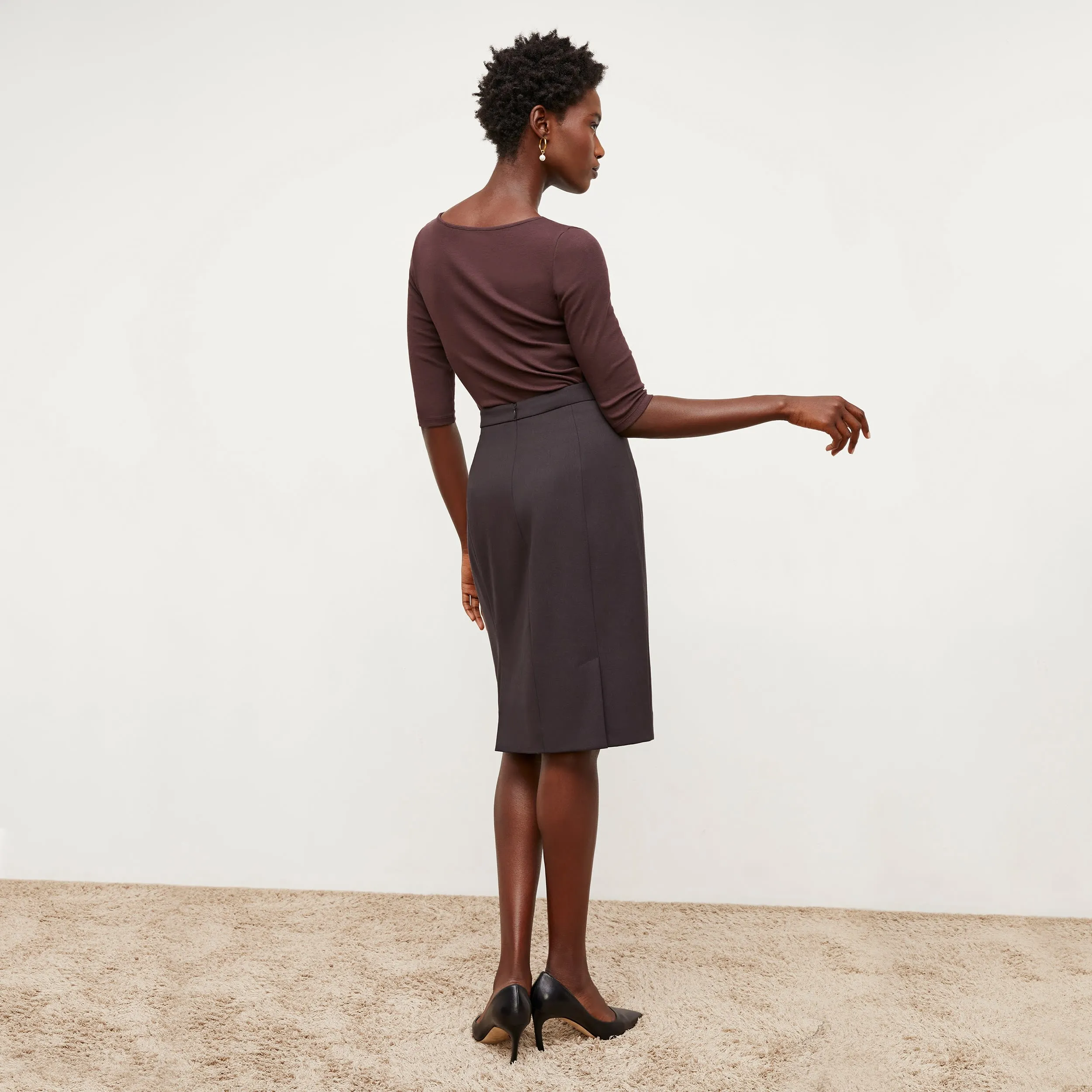 Cobble Hill Skirt - Washable Wool Twill :: Haze