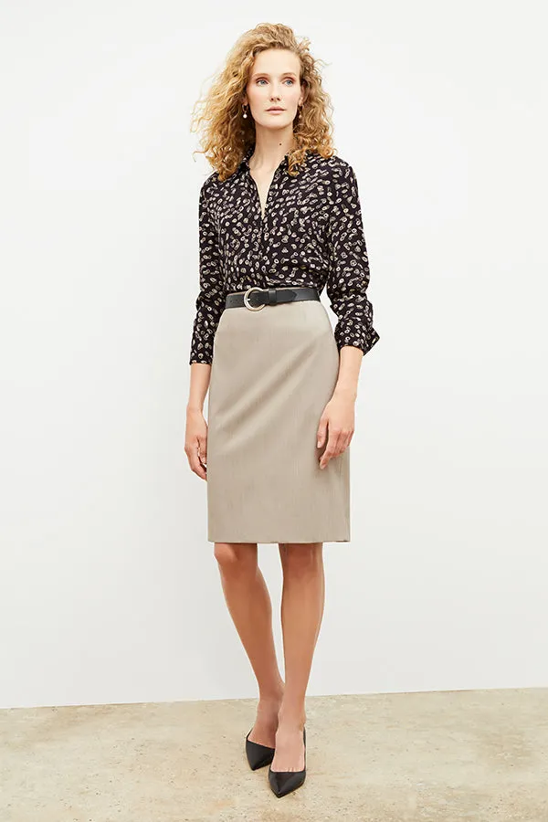 Cobble Hill Skirt - Washable Wool Twill :: Natural Melange