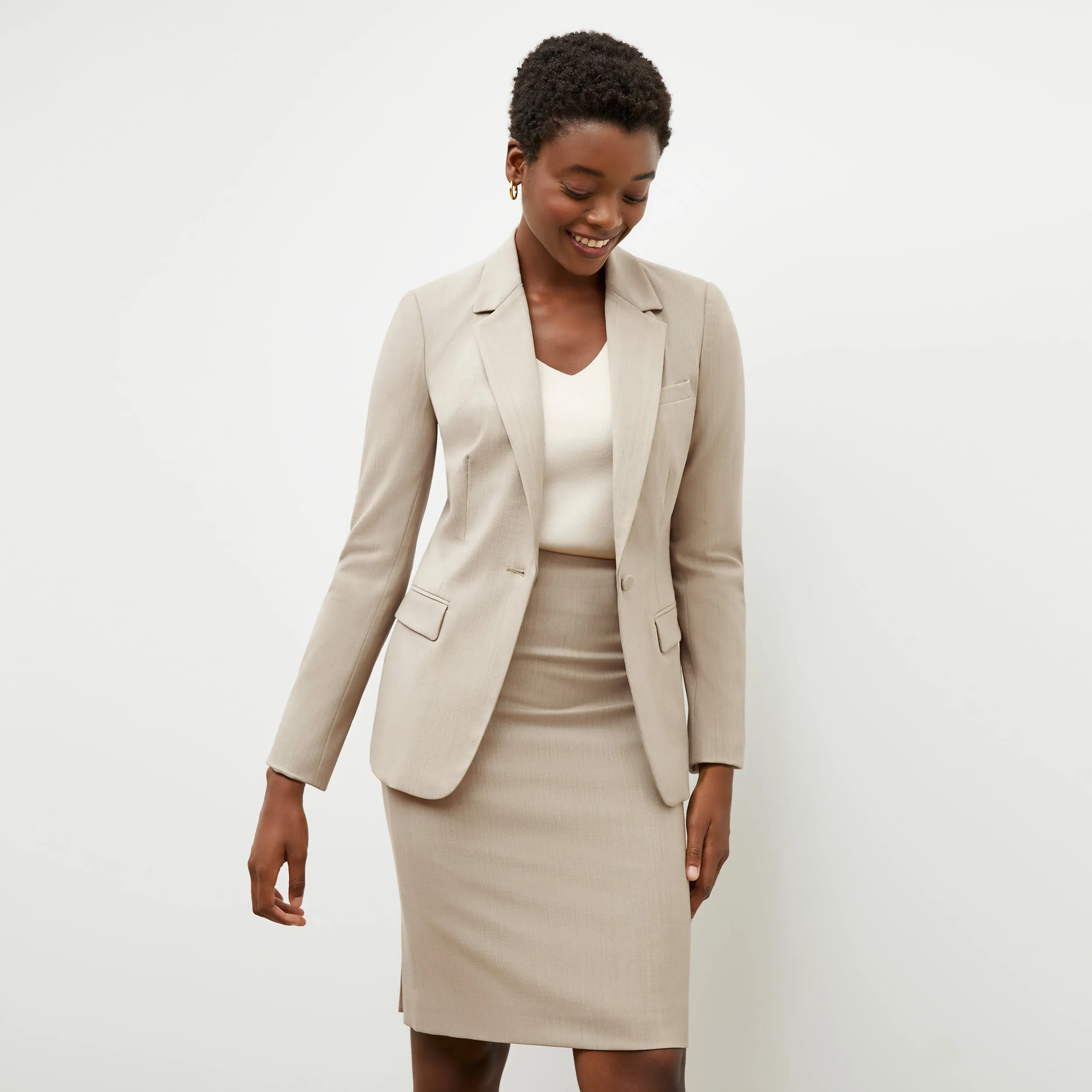 Cobble Hill Skirt - Washable Wool Twill :: Natural Melange