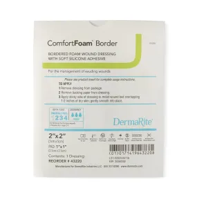 ComfortFoam™ Border Silicone Adhesive with Border Silicone Foam Dressing, 2 x 2 Inch