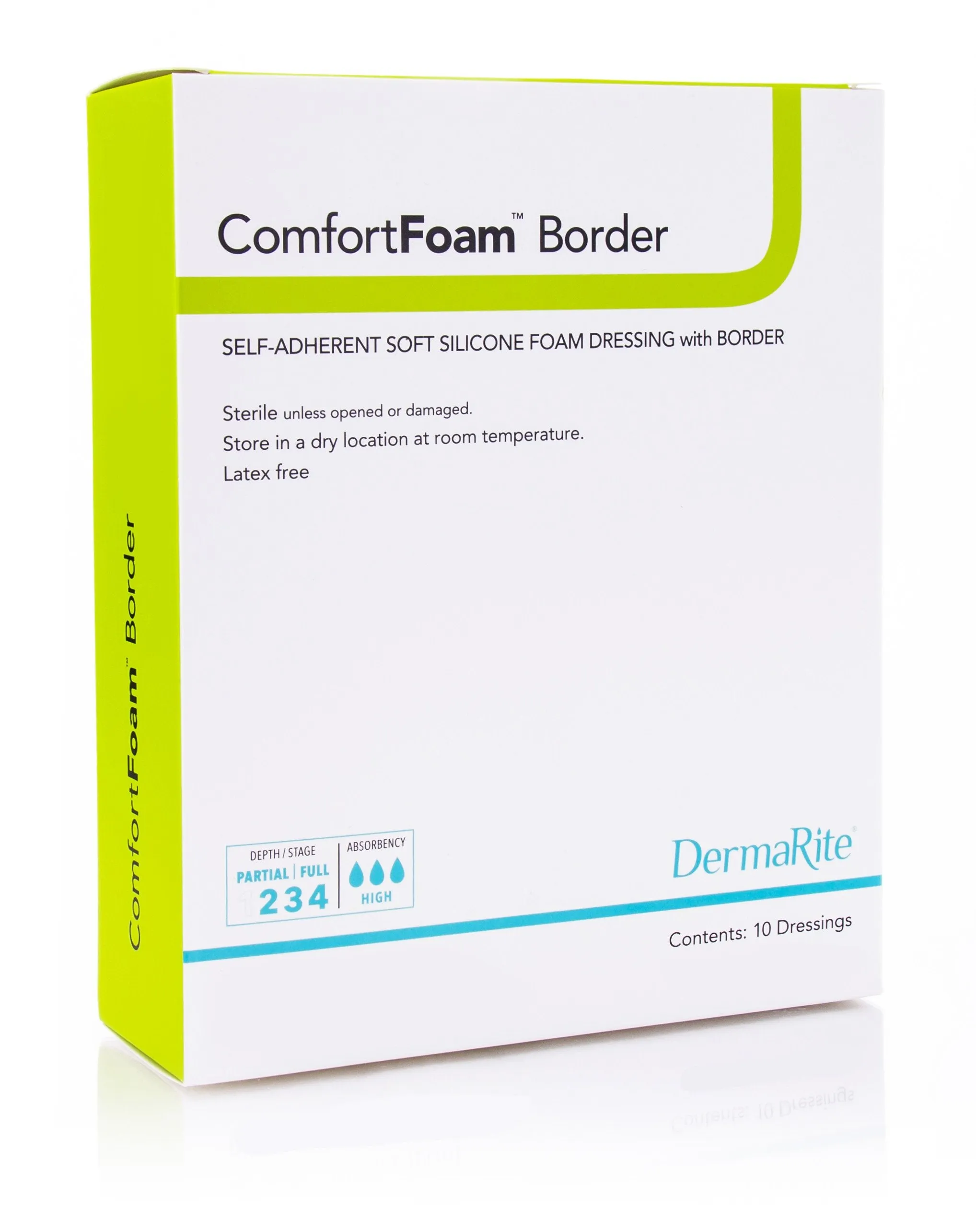 ComfortFoam™ Border Silicone Adhesive with Border Silicone Foam Dressing, 7 x 7 Inch