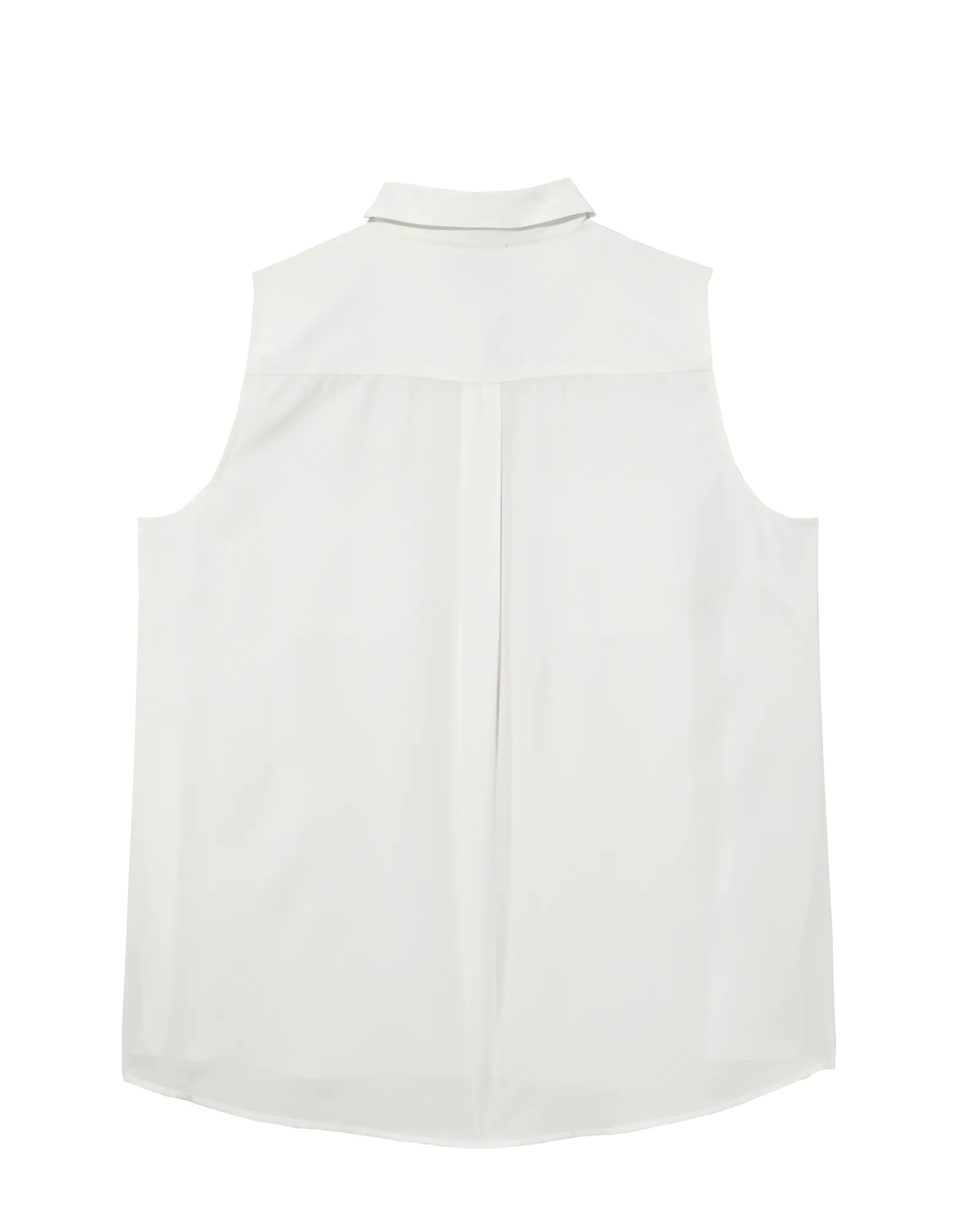 Corinna Sleeveless Silky Buttondown Shirt | Ivory