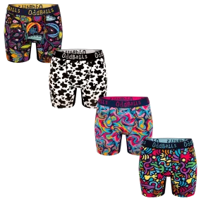 Cosmic Bundle - Ladies Bamboo Boxer Shorts 4 Pack Bundle